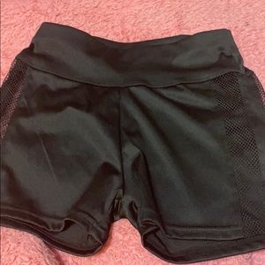 Cute black shorts with mesh on the side